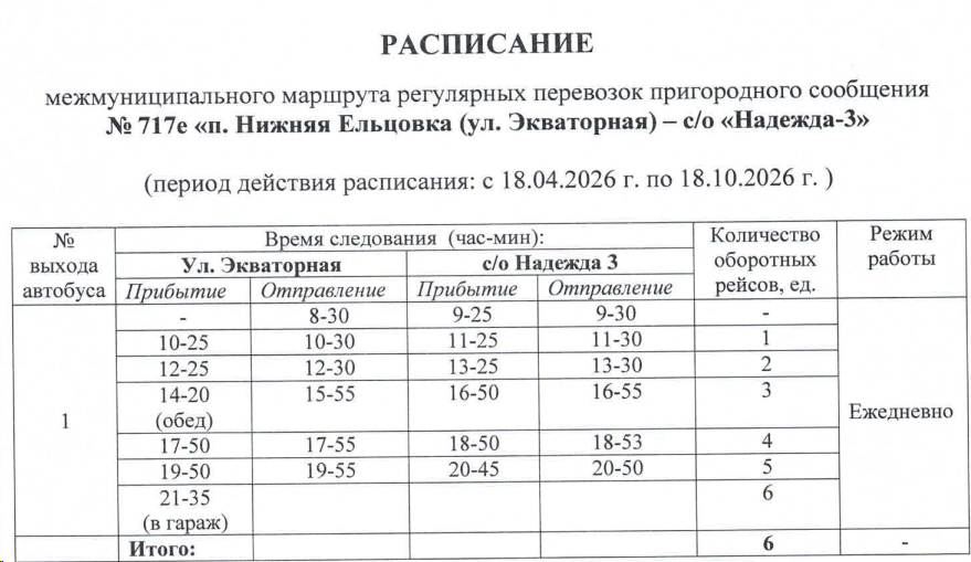 Расписание автобуса №717е Новосибирск