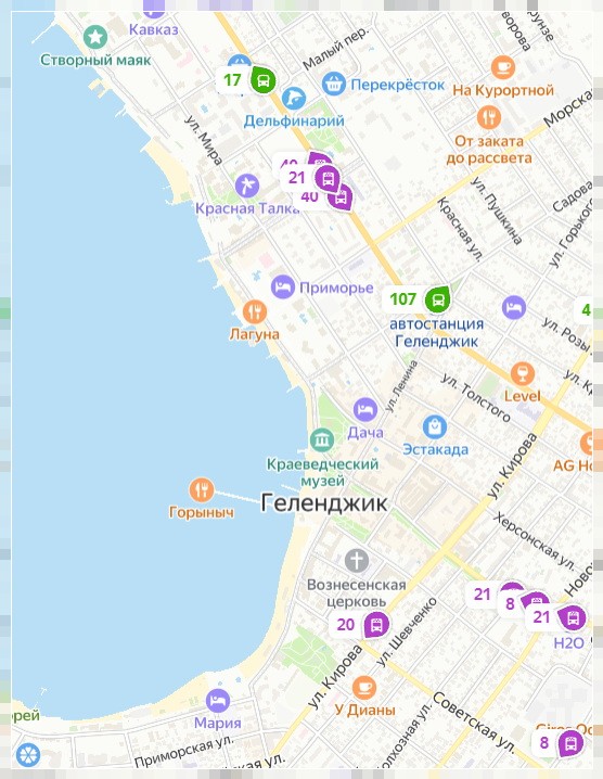 посмотреть где автобус в Геленджике