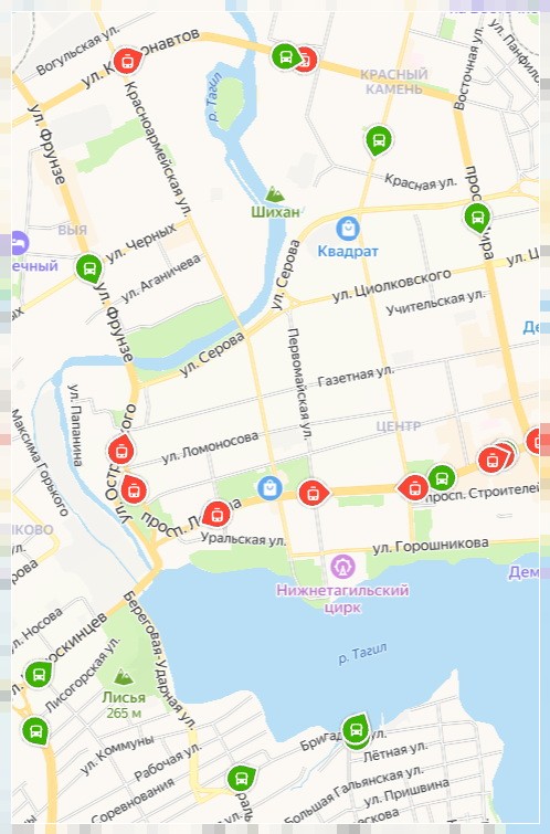 посмотреть где автобус в Нижнем Тагиле