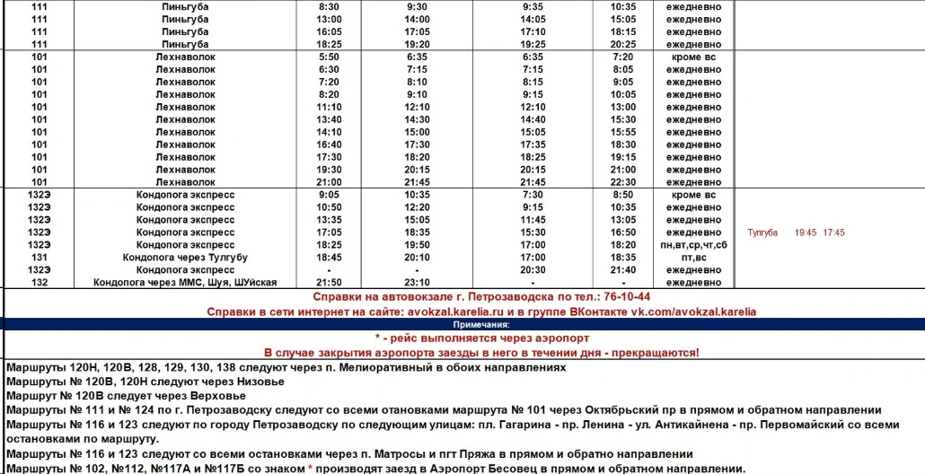 Расписание пригородных автобусов Петрозаводска Расписание пригородных автобусов Петрозаводска