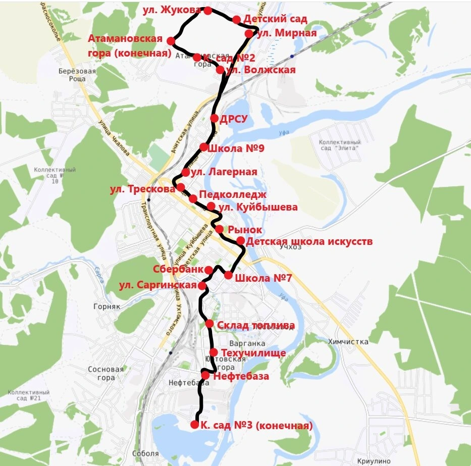 Схема 18 Атамановская гора – Коллективный сад № 3