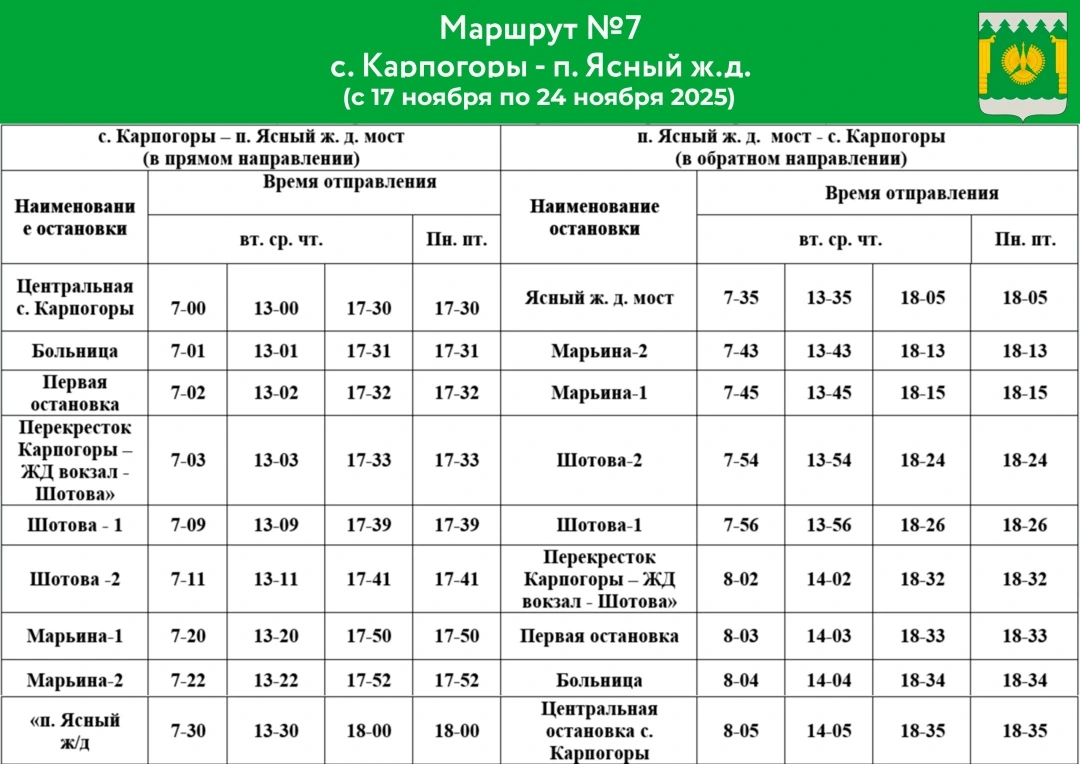 №7 Карпогоры - Ясный ж/д мост