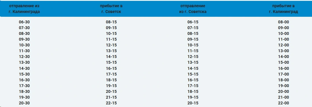 №№ 600Э, 601Э "г. Калининград - г. СОВЕТСК" №№ 600Э, 601Э "г. Калининград - г. СОВЕТСК"