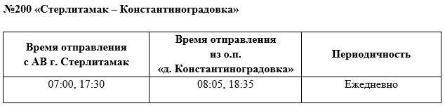 №200 «Стерлитамак – Константиноградовка»