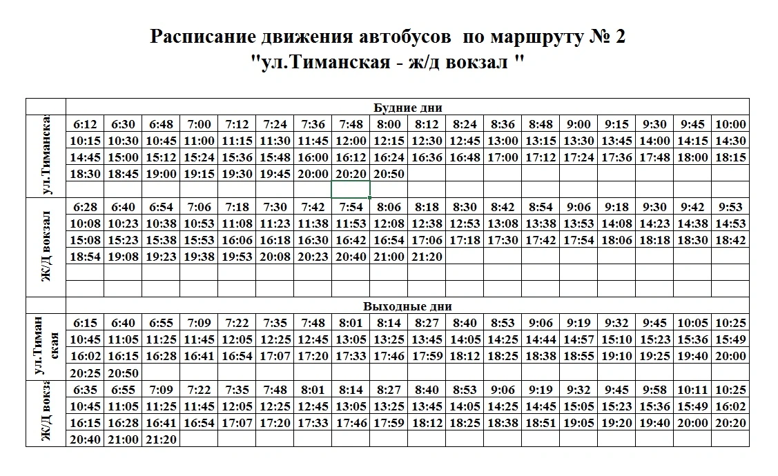 2 Тиманская - ж/д вокзал