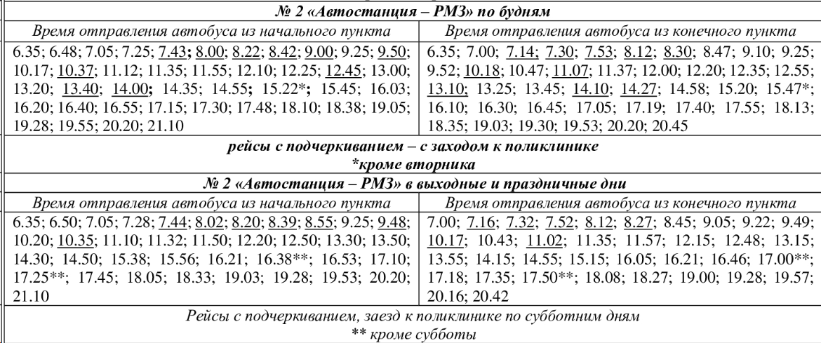 Расписание автобуса №2 Сокол