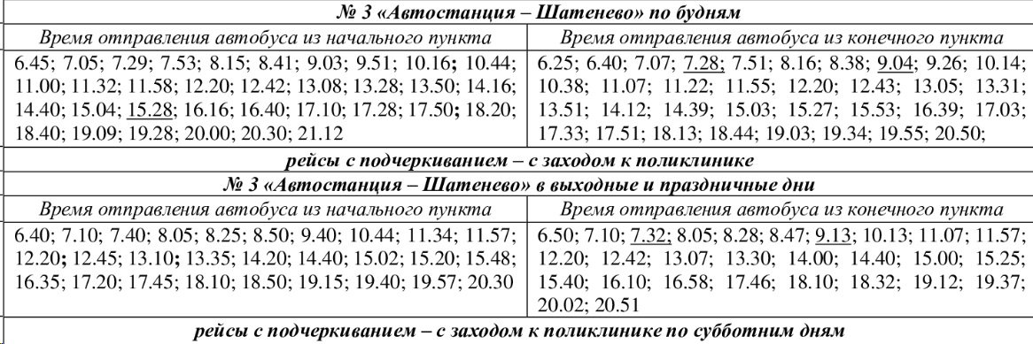 Расписание автобуса №3 Сокол