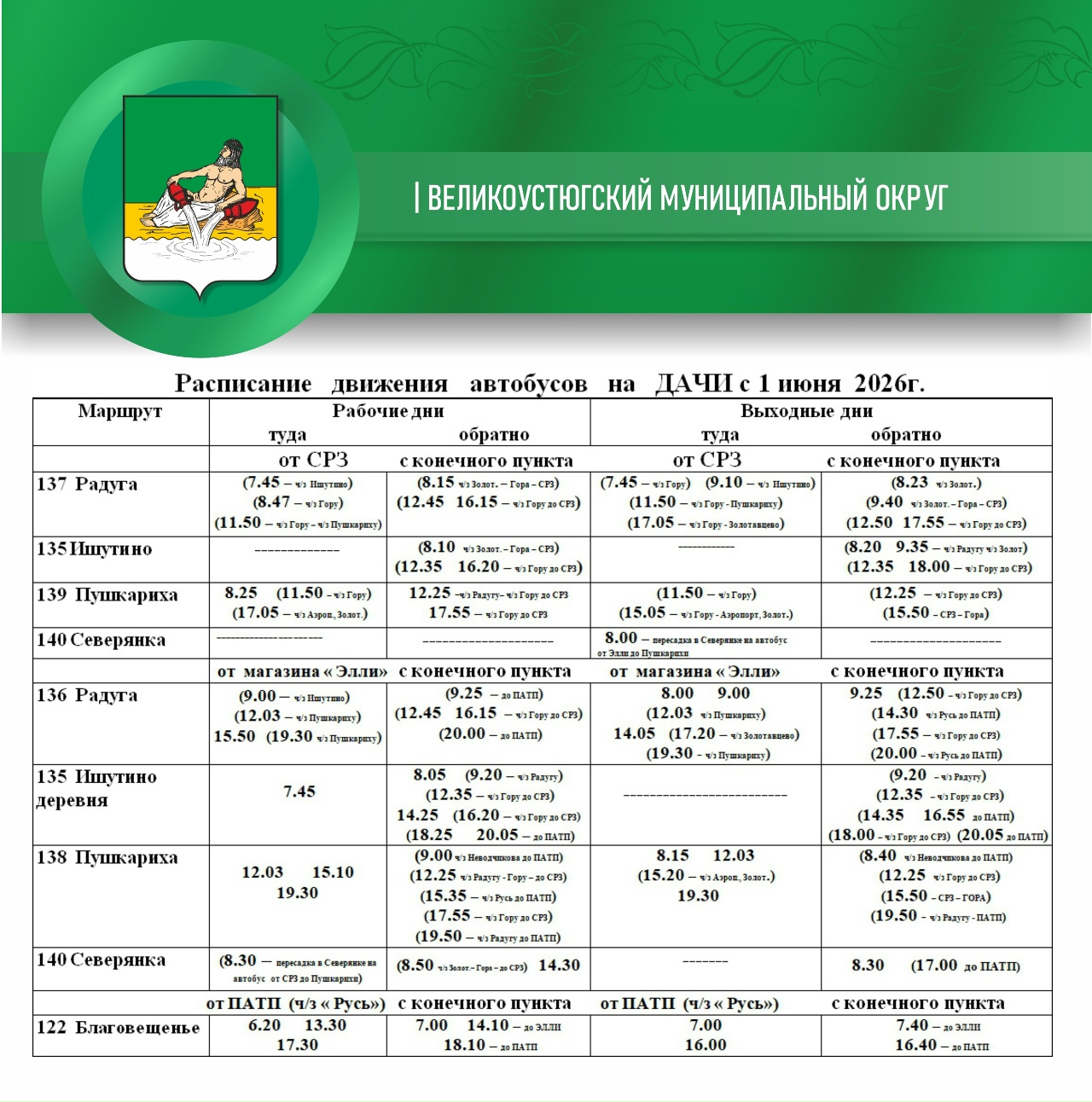 Расписание межрайонных автобусов от ПАТП