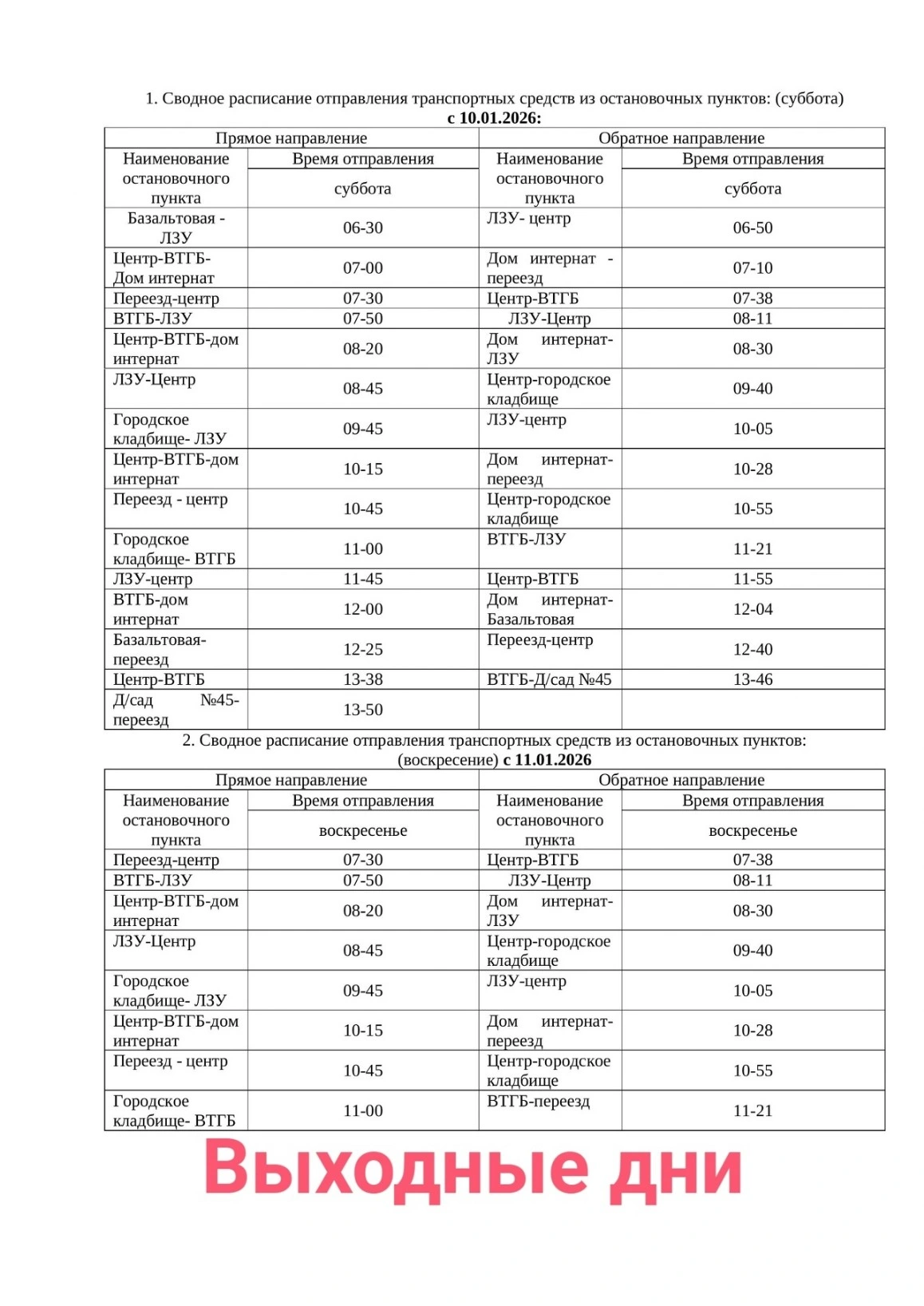 Городские маршруты Верхней Туры